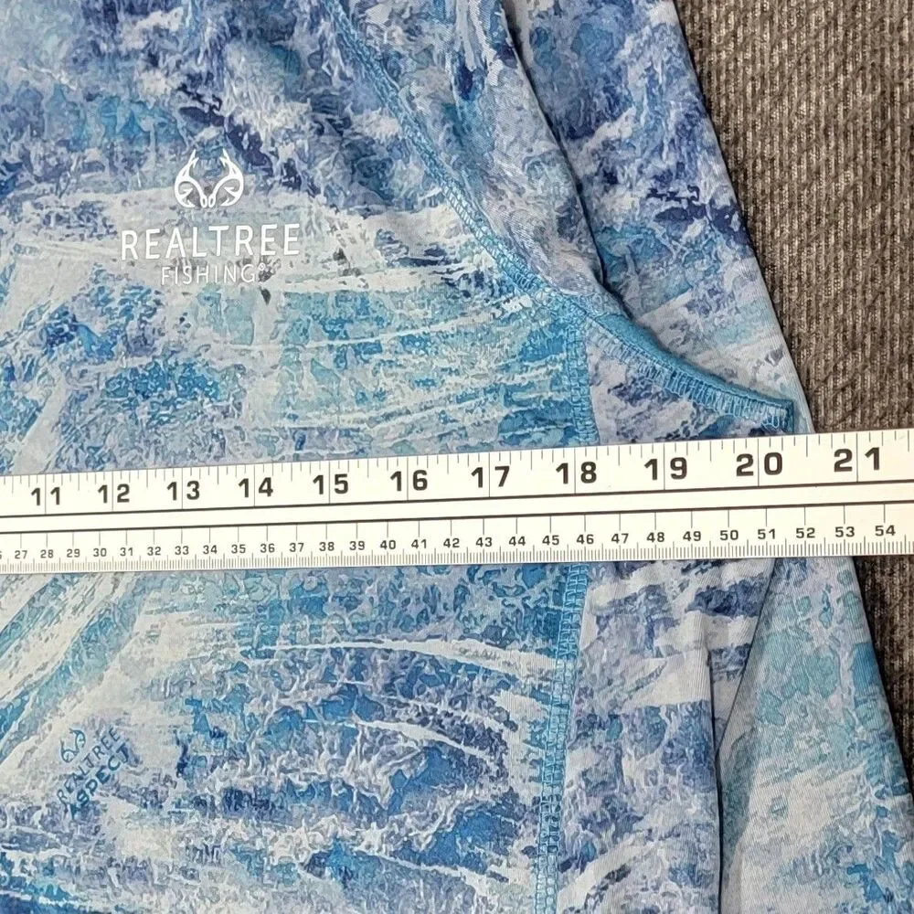 Realtree Fishing Shirt Mens XL Blue Wav3 Camo Waves Long Sleeve Performance - Picture 6 of 11